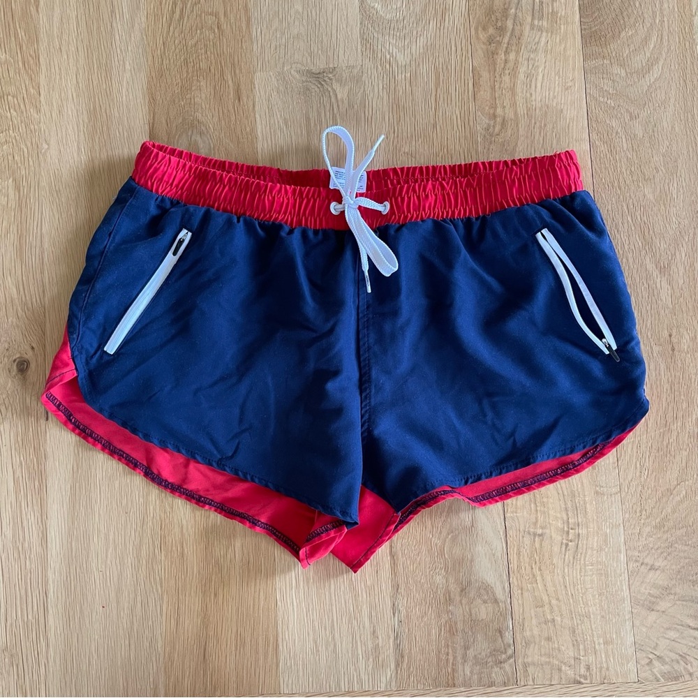 SPEEDO Navy and Red Athletic Shorts